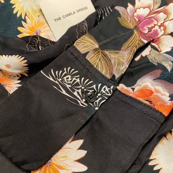 Zara Floral Mini Dress - Black and Multicolor - Picture 11 of 12